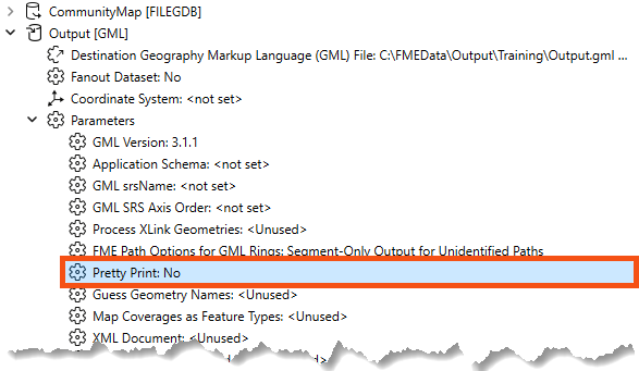 Finding the Pretty Print GML writer parameter